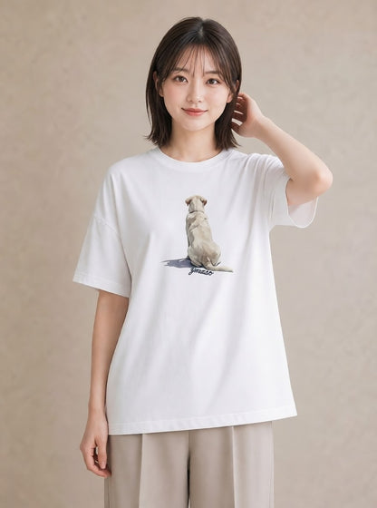 プリントTシャツ レディース 愛犬 犬 いぬ イラスト レトロ お出かけ 普段着 白T YMAZO