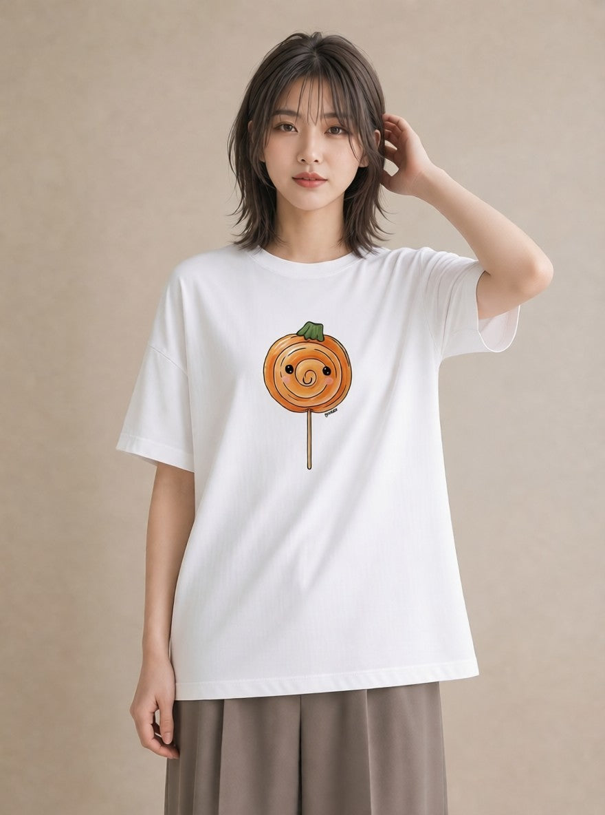 Tシャツ レディース だんご 食べ物 フード イラスト 旅行コーデ 帰省 ラフ 白T YMAZO
