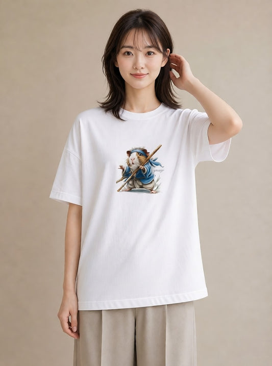グラフィックTシャツ レディース ジャンガリアンハムスター ペット 動物 イラスト 淡色 部屋着 女性向けギフト 白T YMAZO