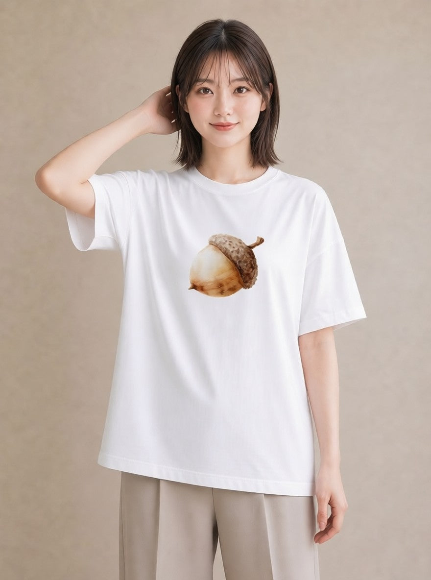 Tシャツ レディース リス ペット 動物 イラスト カジュアル 海 カフェ巡り 白T YMAZO