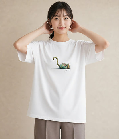 Tシャツ レディース アメリカンショートヘア 猫 ねこ イラスト 水彩風 秋コーデ おしゃれギフト 白T YMAZO