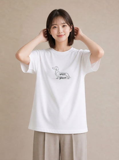 グラフィックTシャツ レディース 犬 いぬ わんこ イラスト 普段使い 普段着 週末コーデ 白T YMAZO