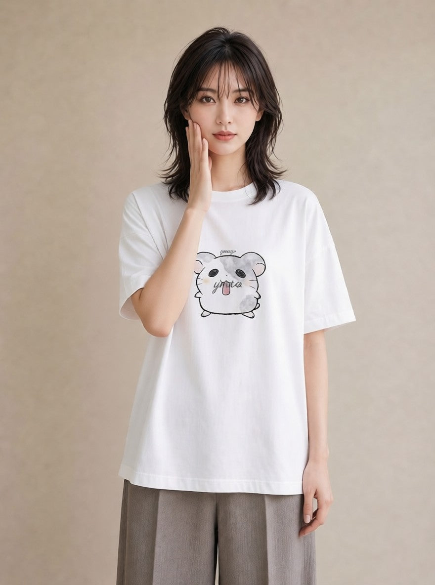 Tシャツ レディース ロボロフスキー ペット 動物 イラスト 個性的 おしゃれギフト 社会人 白T YMAZO