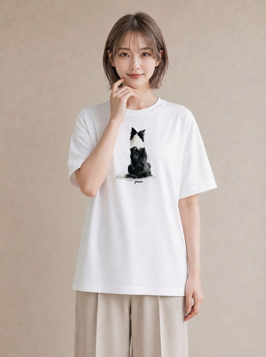 グラフィックTシャツ レディース 犬 いぬ イラスト レトロ 送別ギフト 通勤 白T YMAZO
