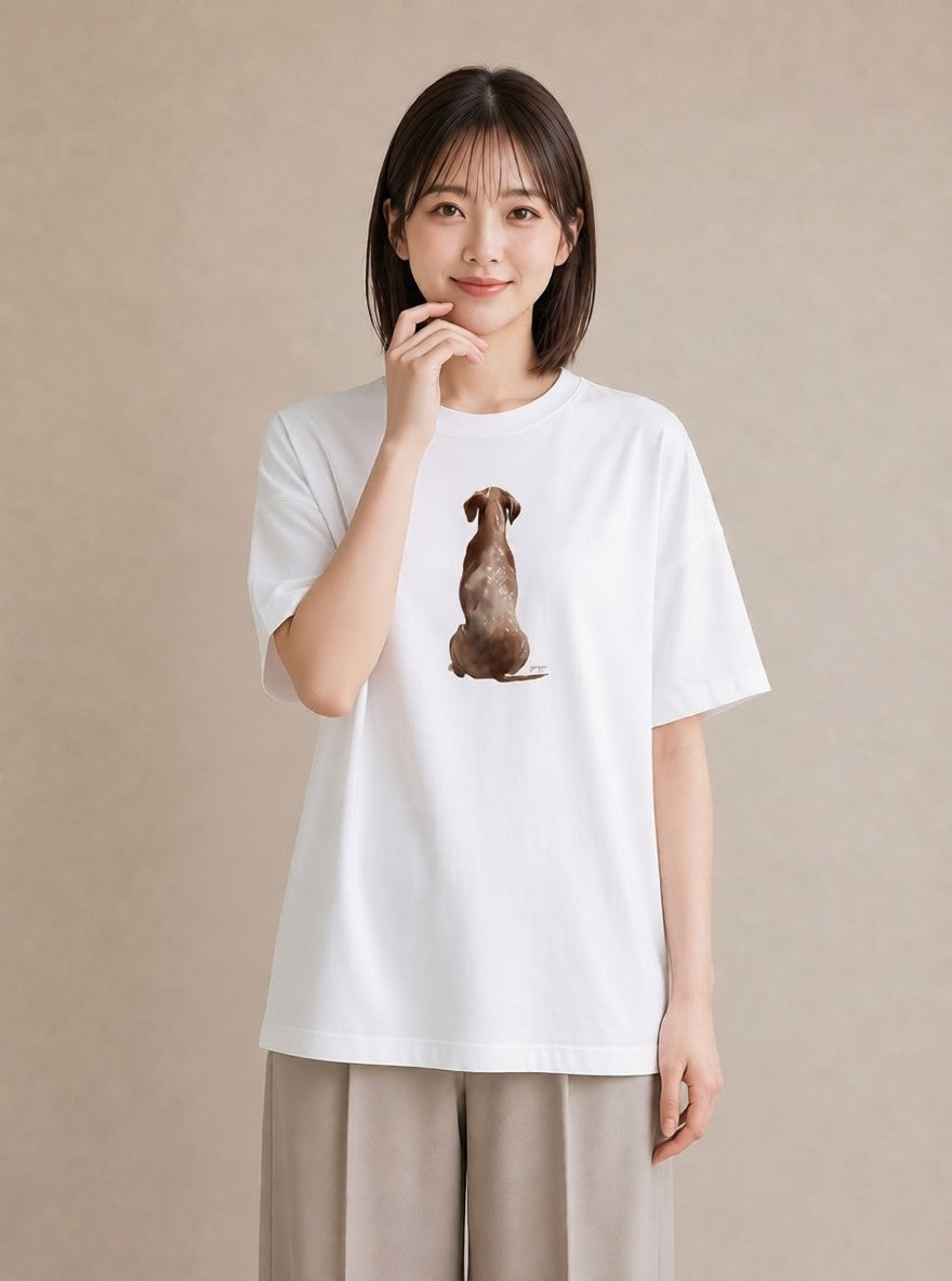 グラフィックTシャツ レディース 保護犬 犬 いぬ イラスト シンプル 秋コーデ おしゃれギフト 白T YMAZO