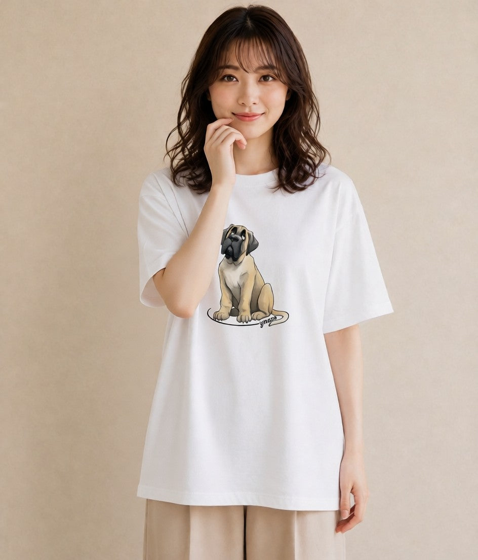 デザインTシャツ レディース 黒柴 犬 いぬ イラスト 個性的 旅行用 海 白T YMAZO