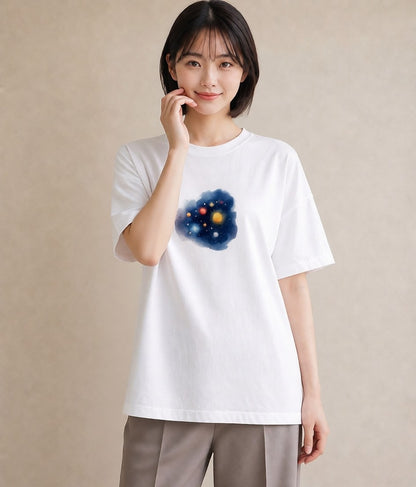 デザインTシャツ レディース 蠍座 星空 宇宙 イラスト ラフ 自分用 ルームウェア 白T YMAZO
