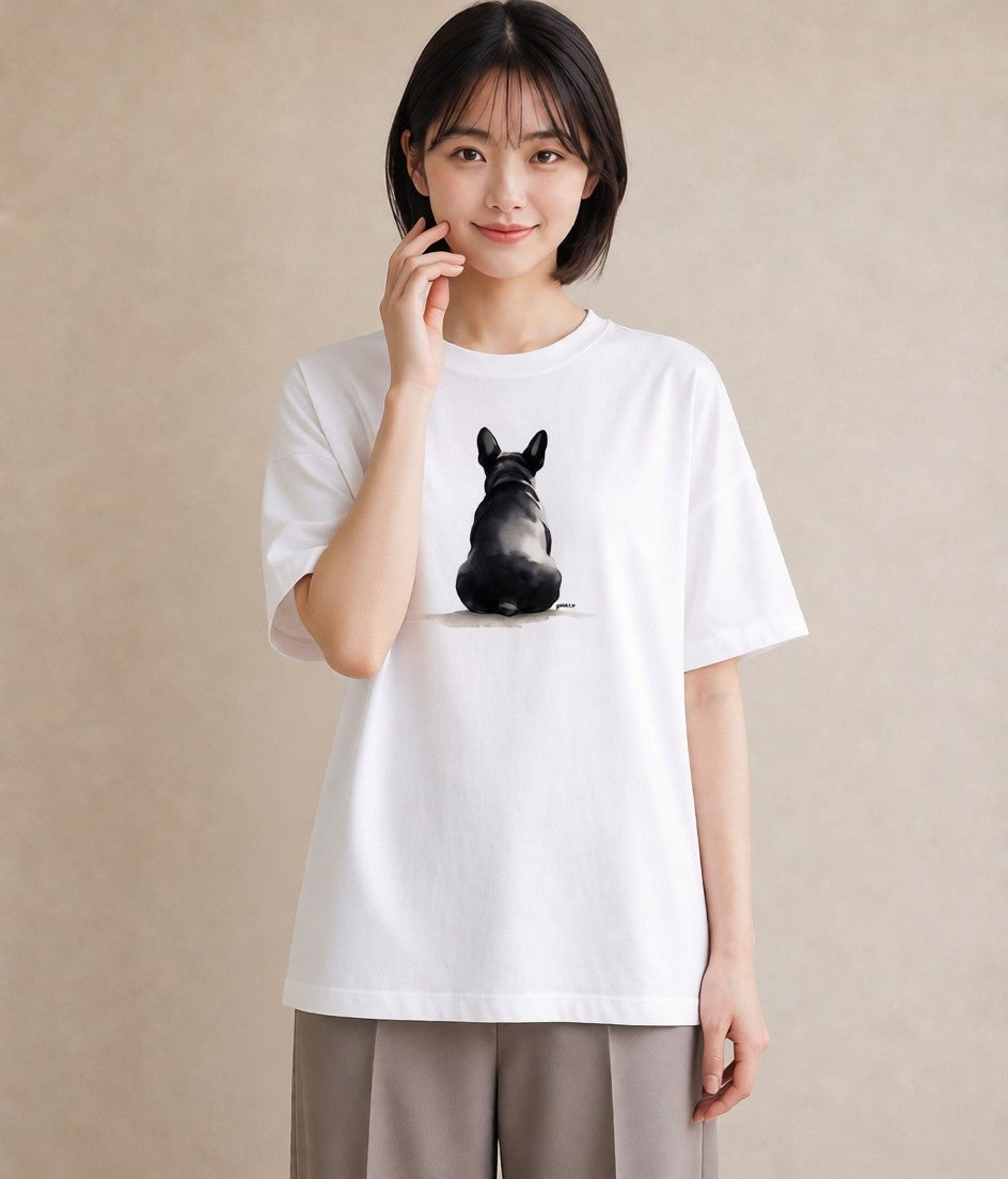 半袖Tシャツ レディース フレンチブルドッグ フレブル 犬 いぬ イラスト 旅行コーデ 部屋着 女性向けギフト 白T YMAZO
