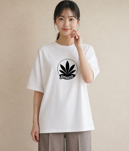 Tシャツ レディース 扇子 そよ風 ナチュラル アンティーク イラスト こなれ感 デート 帰省 白T YMAZO