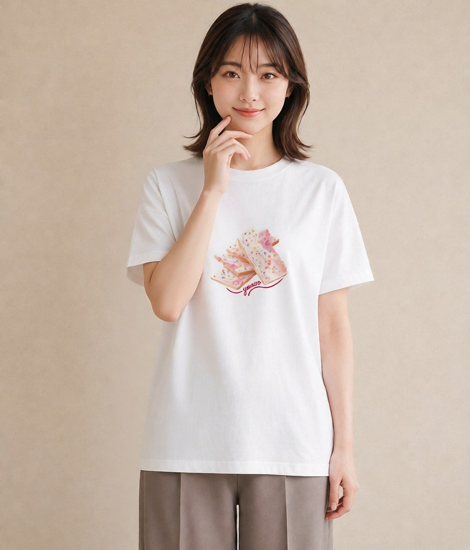 プリントTシャツ レディース アイス 食べ物 フード イラスト ミニマル 海 カフェ巡り 白T YMAZO