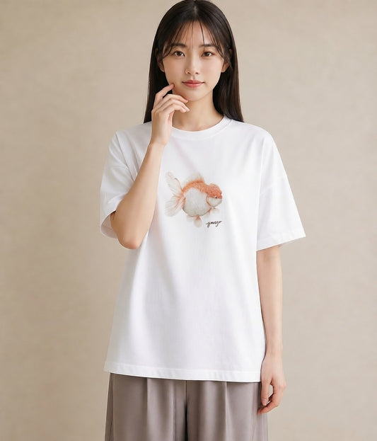 プリントTシャツ レディース ベタ ペット 動物 イラスト 水彩風 送別ギフト 通勤 白T YMAZO