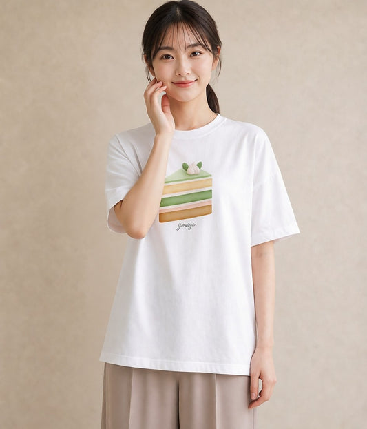 プリントTシャツ レディース あんみつ 食べ物 フード イラスト カフェコーデ 20代 カジュアルコーデ 白T YMAZO