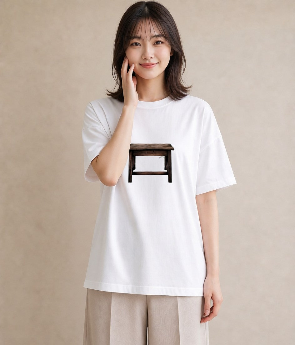 プリントTシャツ レディース 雨上がりのベンチ ベンチ ナチュラル アンティーク イラスト ゆるかわ 春コーデ 姉妹 白T YMAZO