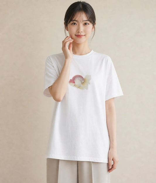 Tシャツ レディース ベタ ペット 動物 イラスト 水彩風 ビーチ デイリーウェア 白T YMAZO