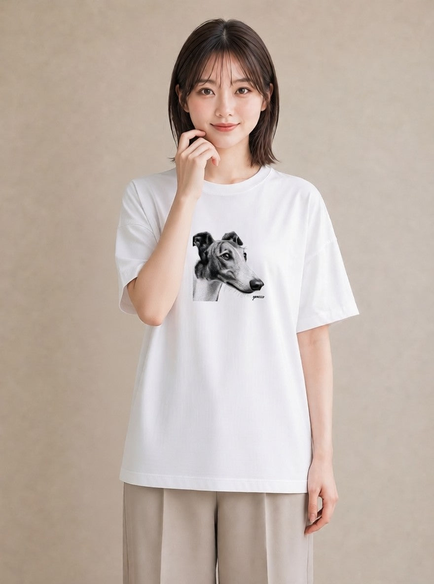 Tシャツ レディース イタリアングレーハウンド 犬 いぬ イラスト ポップ 敬老の日 ホワイトデー 白T YMAZO