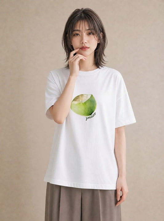 デザインTシャツ レディース おにぎり 食べ物 フード イラスト ヴィンテージ風 散歩 お出かけ 白T YMAZO