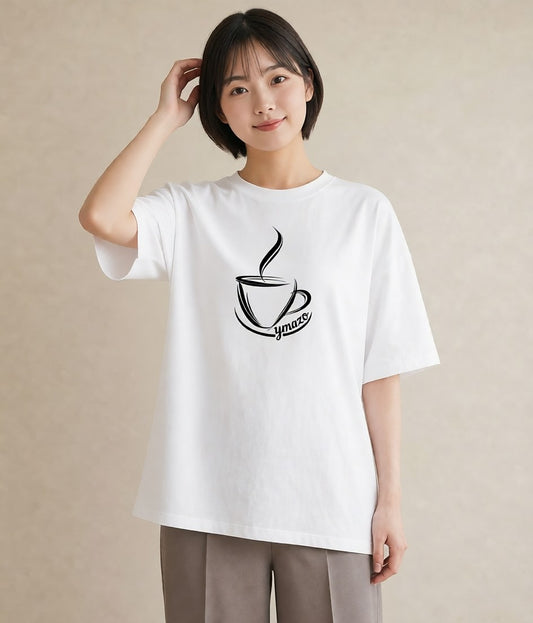 プリントTシャツ レディース コーヒー カフェ 珈琲 イラスト 北欧風 在宅 公園 白T YMAZO