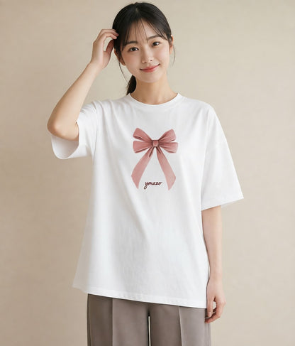 グラフィックTシャツ レディース バレエシューズ バレエ トウシューズ ナチュラル アンティーク イラスト モード 通勤 在宅 白T YMAZO