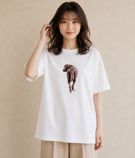 Tシャツ レディース 愛犬 犬 いぬ イラスト モード 在宅 公園 白T YMAZO