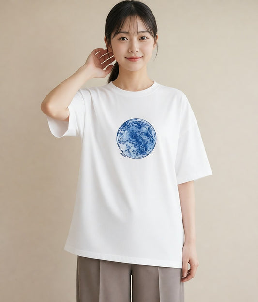 半袖Tシャツ レディース 水瓶座 星空 宇宙 イラスト 淡色 週末コーデ 敬老の日 白T YMAZO