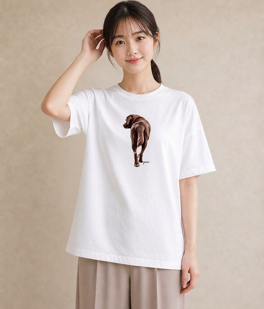 プリントTシャツ レディース 犬好き 犬 いぬ イラスト 上品 在宅 公園 白T