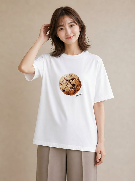 プリントTシャツ レディース チョコ 食べ物 フード イラスト 上品 母の日 ビーチ 白T YMAZO