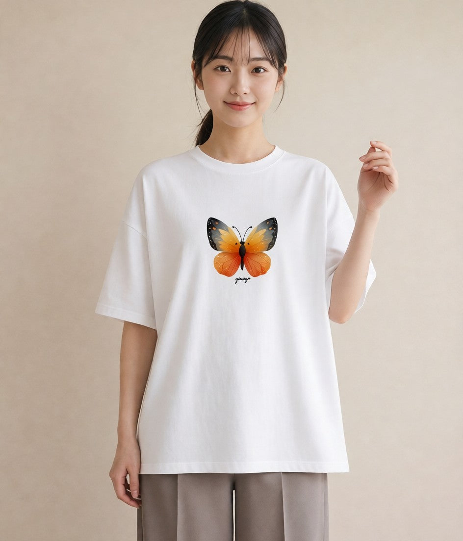 グラフィックTシャツ レディース ホタル 昆虫 虫 イラスト ラフカジュアル 友達ギフト 部屋着 白T YMAZO