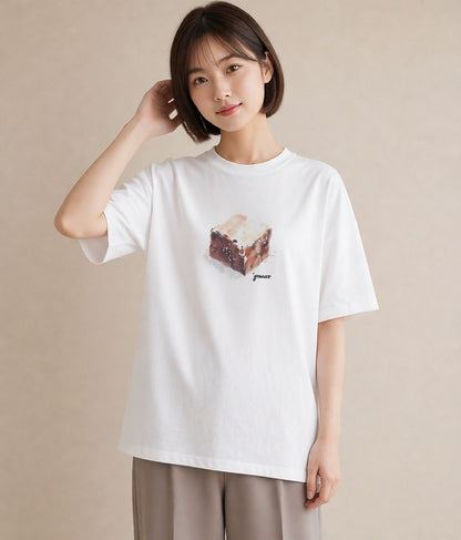 デザインTシャツ レディース チョコ 食べ物 フード イラスト シンプル 母の日 ビーチ 白T YMAZO