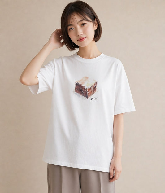 デザインTシャツ レディース チョコ 食べ物 フード イラスト シンプル 母の日 ビーチ 白T YMAZO