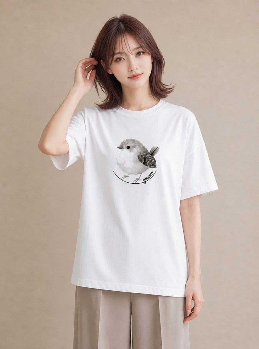 プリントTシャツ レディース マメルリハ ペット 動物 イラスト 上品 デート 帰省 白T YMAZO