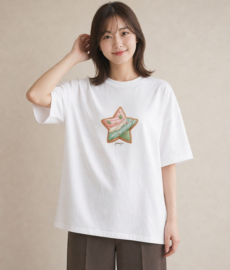 半袖Tシャツ レディース チョコ 食べ物 フード イラスト モード 休日 ペアコーデ 白T YMAZO