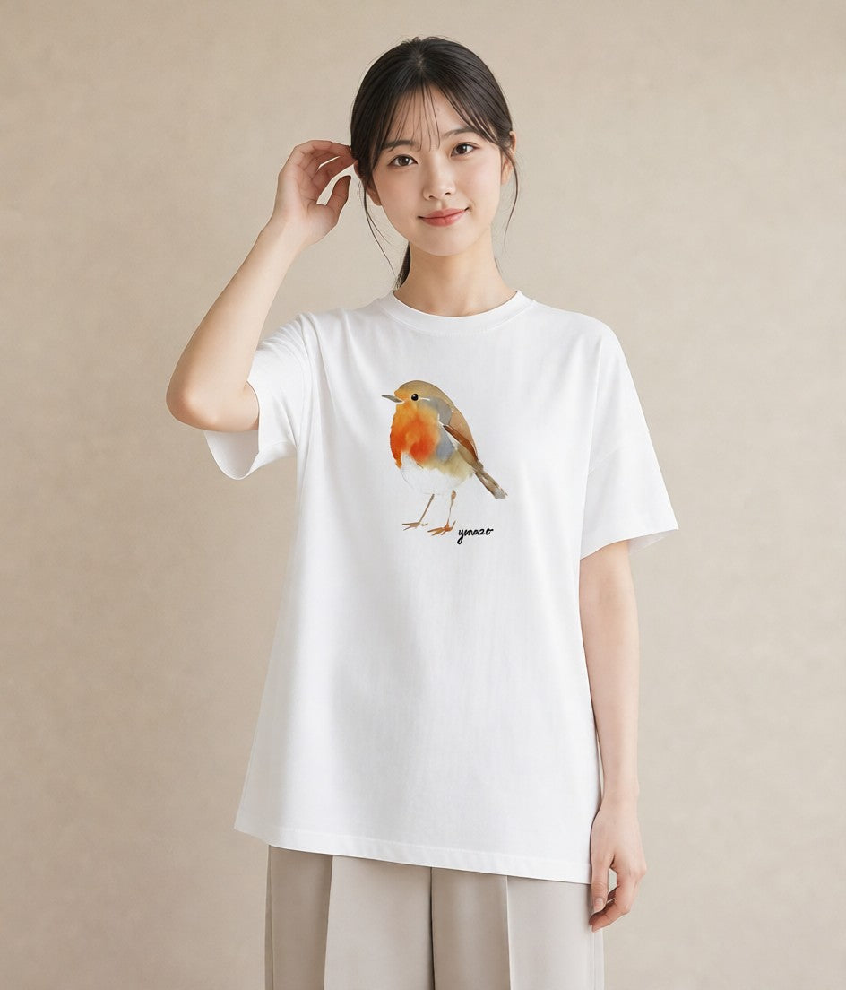 グラフィックTシャツ レディース ことり ペット 動物 イラスト カジュアル お出かけ 普段着 白T YMAZO