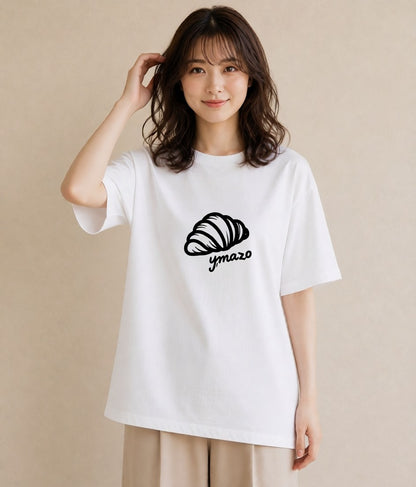 デザインTシャツ レディース パン ベーカリー レトロ イラスト 旅行コーデ レイヤード 友達ギフト 白T YMAZO