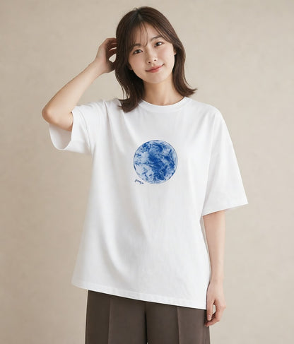 プリントTシャツ レディース 牡牛座 星空 宇宙 イラスト シック 公園 ママ 白T YMAZO