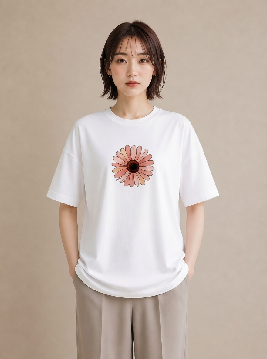 グラフィックTシャツ レディース たんぽぽ 花 花柄 イラスト 抜け感 親子 20代 白T YMAZO