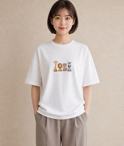グラフィックTシャツ レディース しまうま 動物 アニマル イラスト ゆるかわ ミセス 春コーデ 白T YMAZO