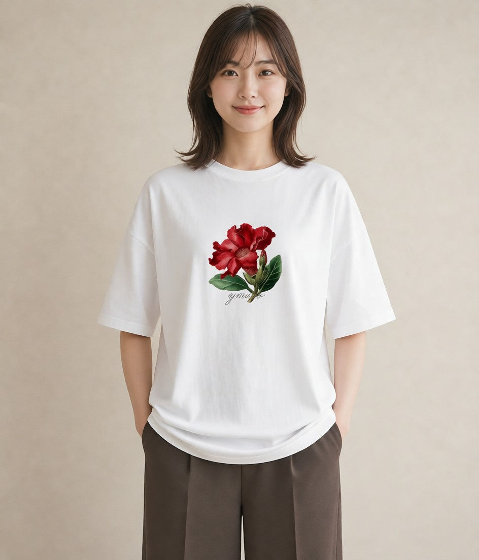 プリントTシャツ レディース カーネーション 花 花柄 イラスト レトロ ホワイトデー 春服 白T
