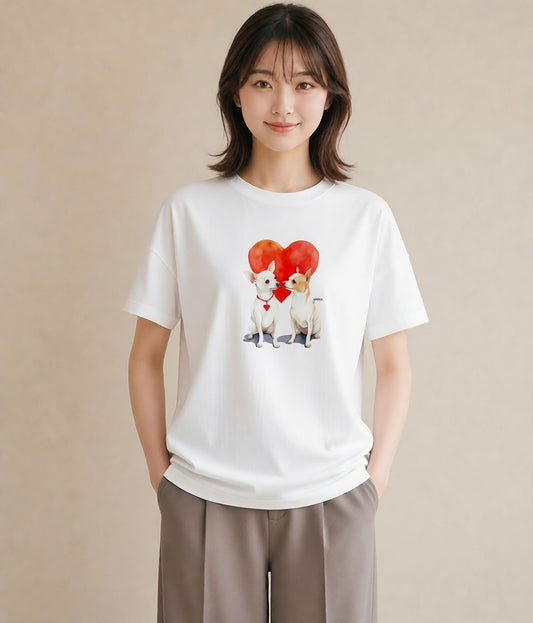 デザインTシャツ レディース チワワ 犬 いぬ イラスト ポップ 買い物 夏コーデ 白T YMAZO