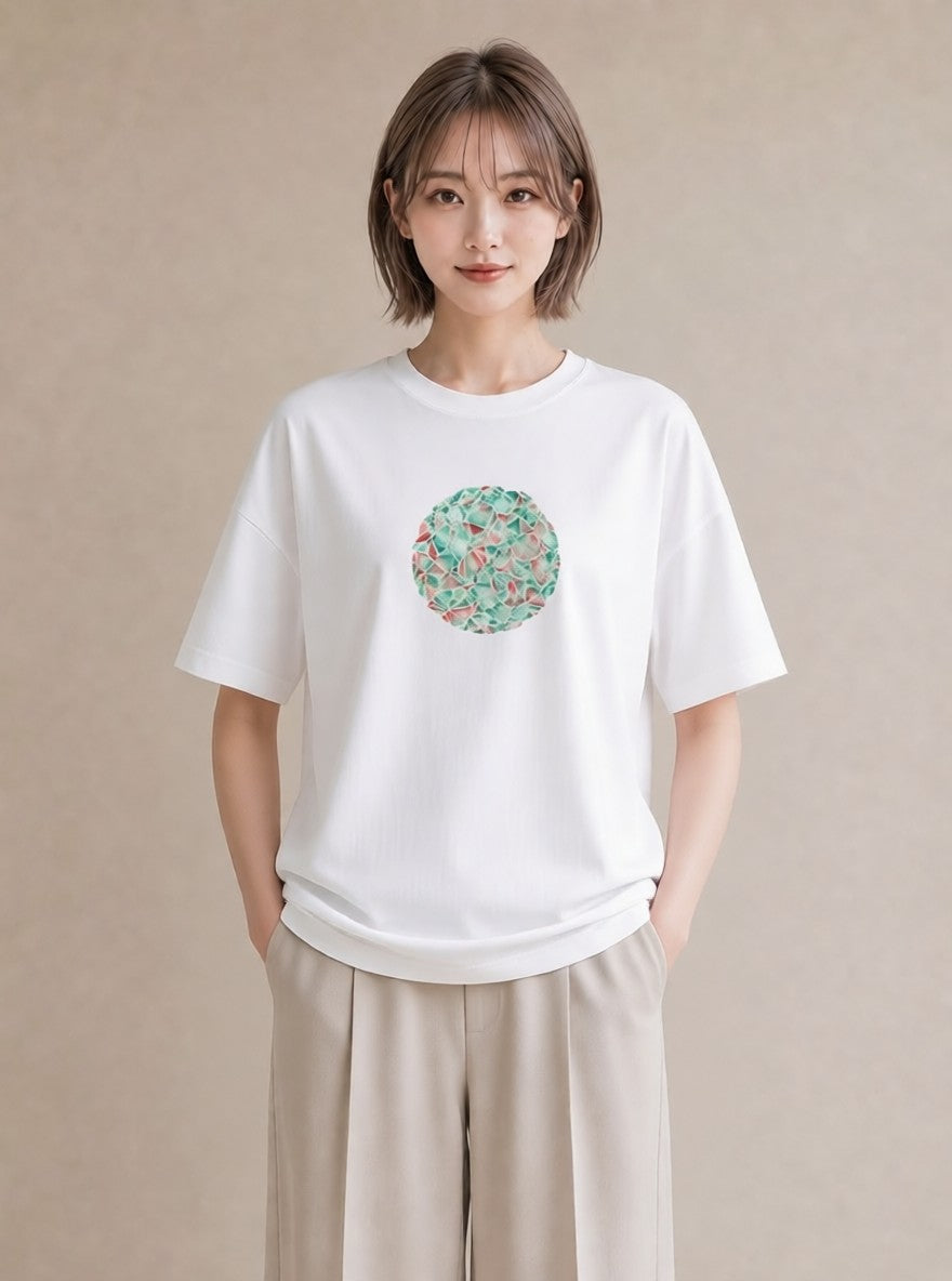 デザインTシャツ レディース 魚座 星空 宇宙 イラスト 北欧風 親子 20代 白T YMAZO