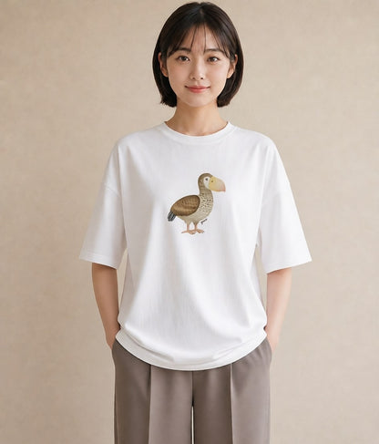 Tシャツ レディース 白文鳥 ペット 動物 イラスト 抜け感 送別ギフト 通勤 白T YMAZO