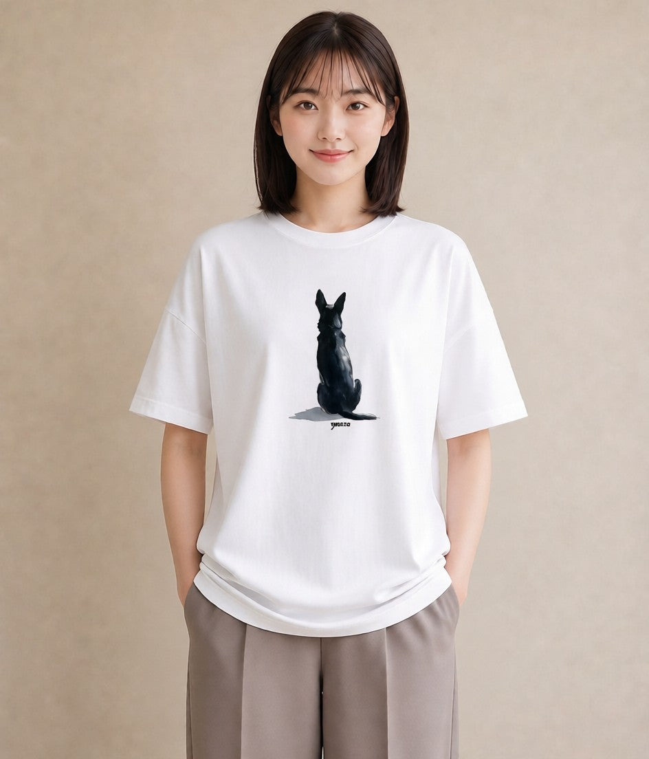 Tシャツ レディース 保護犬 犬 いぬ イラスト 抜け感 母の日 ビーチ 白T YMAZO