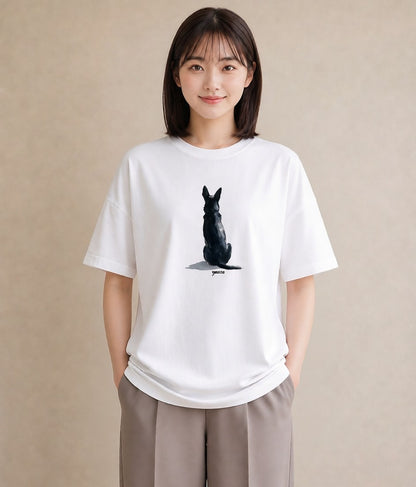 Tシャツ レディース 保護犬 犬 いぬ イラスト 抜け感 母の日 ビーチ 白T YMAZO