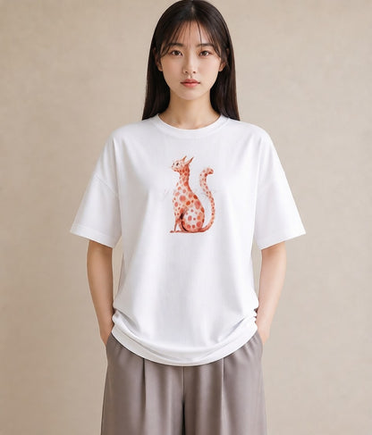 半袖Tシャツ レディース 猫の手 猫 ねこ イラスト 北欧風 誕生日プレゼント 綿100 白T YMAZO