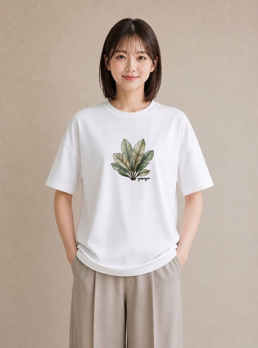 デザインTシャツ レディース 観葉植物 植物 ボタニカル イラスト 普段使い 秋コーデ おしゃれギフト 白T YMAZO