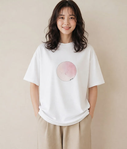 デザインTシャツ レディース マカロン 食べ物 フード イラスト きれいめカジュアル 春服 ミセス 白T YMAZO