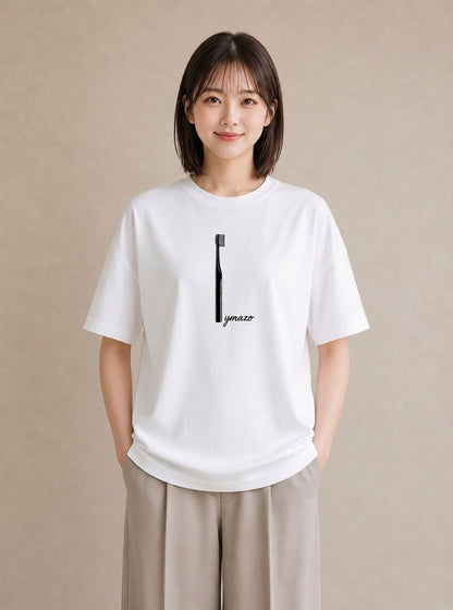 Tシャツ レディース 手鏡 アンティーク レトロ ナチュラル イラスト 個性的 通学 誕生日プレゼント 白T YMAZO