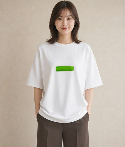 半袖Tシャツ レディース 芝生 植物 ボタニカル イラスト 上品 旅行用 海 白T YMAZO