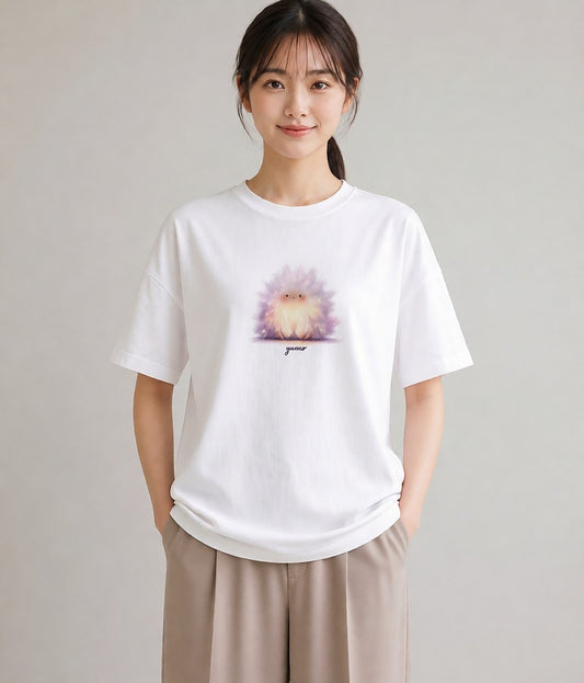半袖Tシャツ レディース ハリネズミ ペット 動物 イラスト きれいめ 誕生日プレゼント 綿100 白T YMAZO