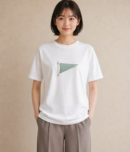 グラフィックTシャツ レディース 洗濯物 風 ナチュラル アンティーク イラスト ボタニカル 敬老の日 ホワイトデー 白T YMAZO