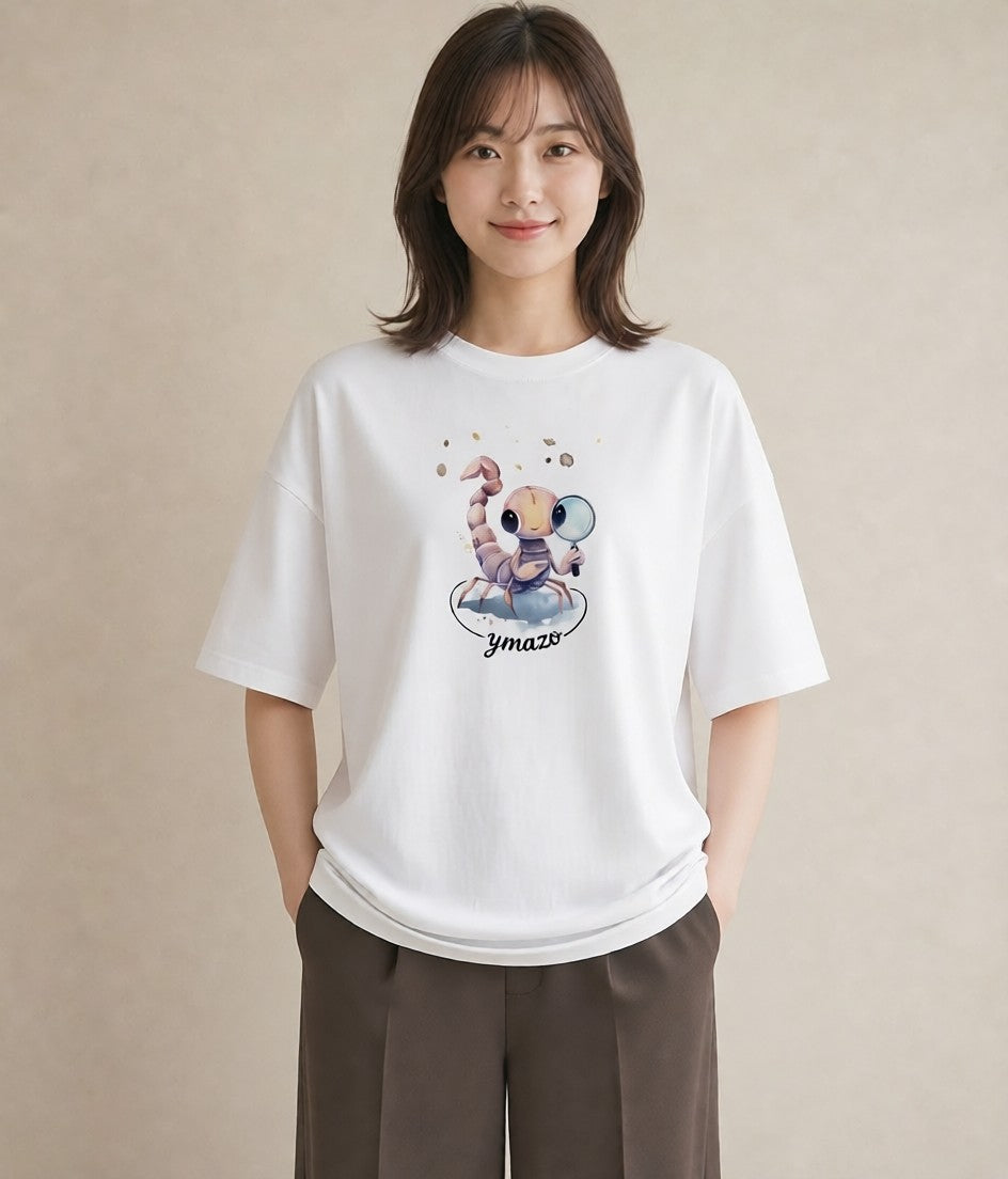 グラフィックTシャツ レディース ヤドカリ 海の生き物 海 イラスト 普段使い デート 帰省 白T YMAZO